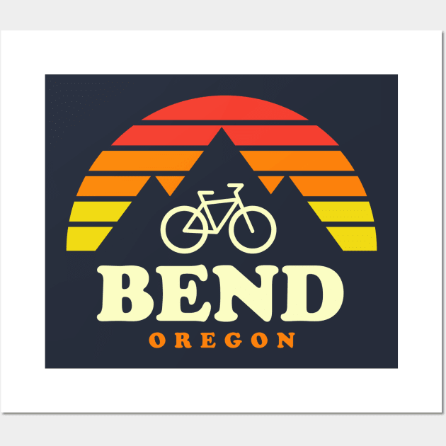 Bend Oregon Mountain Biking Bend Mtb Trails Retro Wall Art by PodDesignShop